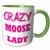 3dRose 175194_7 Crazy Moose Lady Mug 11 oz