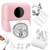 Sticker Printer Machine- Mini Thermal Printer, Inkless Notes Printer Mini, Portable Bluetooth Pocket Phone Printer for Journal, Photos, Notes, Kids Gift, Pink Mini Printer Sticker Maker
