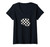 Womens Checkerboard Checkered Fist V-Neck T-Shirt