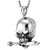 COOLSTEELANDBEYOND Gothic Biker Punk, Mens Stainless Steel Sword Skull Pendant Necklace with 30 Inches Wheat Chain