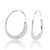 Elliptical Short Threader Earrings Small Lightweight Sterling Silver Upside Down Hoop Earrings for Women