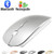 Rechargeable Bluetooth Mouse for Laptop Mac Pro Air Bluetooth Wireless Mouse for MacBook pro MacBook Air MacBook Mac Window Laptop (Silver)