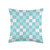 Swirl Checkerboard Retro Aesthetic Checkered Pastel Blue Throw Pillow, 16x16, Multicolor