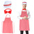 Keymall Waiter Costume Kit-Soda Jerk Costume Kit-Including 3 Pieces Hat Apron Bow Tie For Halloween Adult Costume (Set C)