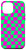 iPhone 14 Pro Max Pink and Green Wavy Checkered Checker Checkerboard 80s Case