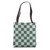Green Checkered, Checkerboard Aesthetic Danish Pastel Tote Bag