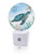 ILYBEEN Marine Sea Turtle Compass Seaweed LED Night Lights Plug-in Nightlight with Auto Dusk to Dawn Sensor, Watercolor Starfish Round Lamp for Bedroom,Hallway,Bathroom