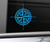 Compass Vinyl Decal Laptop Car Truck Bumper Window Sticker, 5.5" x 5.5", Blue