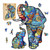 WOODBESTS Wooden Jigsaw Puzzles for Adults, Elephant Puzzle with Beautiful Gift Package, Wooden Animal Puzzle, Unique Shaped Pieces, Best Gifts for Adults and Kids Family Game (S-9x6.6in-76pcs)