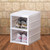 Karida 2-Tier Foldable Shoe Rack Organizer for Closet 2Pairs Plastic Collapsible Shoes Storage Box Clear Shoe Boxes Stackable with Door Easy Assembly Shoe Cabinet Bins with Lids Large