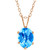 Gem Stone King 1.30 Ct Oval Checkerboard Shape Blue Topaz 18K Rose Gold Plated Silver Pendant