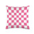 Checkerboard Pattern Designs Checkerboard Pattern Pink and White Checkered Throw Pillow, 16x16, Multicolor