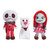 Disney Tim Burton's The Nightmare Before Christmas Valentine Small Plush 3-Pack, Jack Skellington, Ghost, and Sally