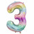 40-Inch Stars Rainbow Gradient Number 3 Balloons, 3rd Birthday Balloons for Kids, Number Helium Balloons for Birthday Party Decorations. (3)