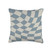 Light Gray and Blue Checkerboard Cool Designs Light Gray and Blue Checkered Swirl Pattern Throw Pillow, 16x16, Multicolor