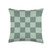 Light Gray Sage Green Checkerboard Cool Designs Light Gray Sage Green Checkered Checkerboard Pattern Throw Pillow, 16x16, Multicolor