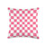 Girlie Checkerboard Pattern Designs Pink and White Checkered Check Pattern Throw Pillow, 16x16, Multicolor
