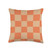 terracotta orange Checkerboard Cool Designs Terracotta and Orange Checkered Checkerboard Pattern Throw Pillow, 16x16, Multicolor