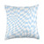 Checkered Light Blue Preppy Aesthetic Checkered Light Blue Swirl Checkerboard Pastel Aesthetic Throw Pillow, 18x18, Multicolor