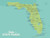 Best Maps Ever Florida State Parks Checklist 18x24 Poster (Green & Aqua)