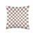 Cool Checkered Designs by LOU Brown Classic Checker Checkerboard Walnut Throw Pillow, 16x16, Multicolor