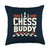 Chess Buddy Strategy Chess Player Checkerboard Buddy Cool Strategy Chess Player Novelty Checkerboard Throw Pillow, 18x18, Multicolor