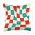 Cool Checkered Designs by LOU Checker Checkerboard Wavy Christmas Red Green Throw Pillow, 18x18, Multicolor
