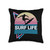 Surfing Surfboard Gifts Surfboard Surfer Retro Surf Life Throw Pillow, 16x16, Multicolor