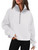 EFAN Womens Oversized Winter Sweaters Quarter Zipper Pullover Cropped Half Zip Sweatshirts Fleece Hoodies Fashion Clothes 2024 Trendy Outfits White