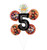 Coco Party Supplies 5th Birthday Fiesta Balloon Bouquet Decorations - Black Number 5
