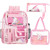 Silkfly 3 Pcs Clear Backpack Transparent School Backpacks PVC Clear Bookbag with Lunch Bag Pencil Case for Stadium Kids Girls Boys Christmas Gifts (Pink,Unicorn)