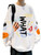 GORGLITTER Men's Letter Graphic Drop Shoulder Sweatshirts Long Sleeve Crew Neck Pullover Tops White Medium