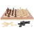 Abaodam 1 Set 3 in 1 Chess Family Game Plaything Checker Chess Backgammon Chessboard Playset Chess Toys Kidcraft Playset Backgammon Plaything Puzzle Game Set Wooden Child