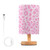 ALAZA Pink Leopard Skin Bedside Table Lamp with USB, Touch Control Nightstand Lamp for Bedroom Living Room