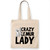 Crazy Lemur Lady Funny Mom Tote Bag Mothers Day Gift Natural White Multicolor Canvas Tote Bag