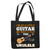 Funny Guitar Gift Idea for Music Lovers Navy Black Multicolor Canvas Tote Bag