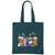 Halloween Gift for Coffee Lovers Witch Drink Pumpkin Funny Ghost Spooky Navy Black Multicolor Canvas Tote Bag