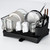 ADBIU Dish Drying Rack with Drainboard Set for Kitchen Counter, Dish Drainer for Large Capacity Black
