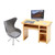 1:12 Scale Miniature Home Furniture Set Miniature Office Table and Chair Mini Simulation Desktop Computer with Mouse Keyboard Model