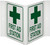 Brady 49382 9' Width x 6' Height x 4' Depth Acrylic, Green on White Standard 'V' Sign, Legend 'First Aid Station' (with Picto)