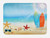 Ambesonne Seashells Bath Mat, Holiday Theme Sunglasses Beach Summer Surfboard Daytime Sunny Starfish Seashells, Plush Bathroom Decor Mat with Non Slip Backing, 30.2" x 20", Multicolor