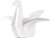 Ceramic Origami Crane Figurine Statue Handcrafted Crane Shaped Statue for Home Decor Ornament - White, M