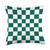 Green and White Checkered, Checkerboard Pattern Green Checkered, Checkerboard Pattern Retro Aesthetic, Girls Throw Pillow, 18x18, Multicolor