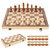Kids Chess Set, Chess and Checkers Set Wooden 15 inch Folding Chess Sets for Kids ? Adults Portable Felted Interior Checkers Board Game with Storage for Travel Style2