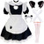 Rickem Ladies Anime Cosplay French Black white bow Apron Dress Halloween Makeup Costume 8PCS Set