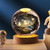 Eonthry 3D Solar System Crystal Ball Night Light 3.15 Inch Crystal Ball Night Light with Wooden Base Colors 9 Changing3D Planet Glass Ball for Birthday Christmas, Astronomy Space Gifts (Solar System)