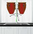 Ambesonne Drums Kitchen Curtains, Illustration of a Pair of Conga Drums on a Plain Background Cuba Culture Items, Window Drapes 2 Panel Set for Kitchen Cafe Decor, 55" x 30", Ruby and White