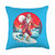 SANTA BAYBAY Surfing Santa Mele Kalikimaka Vacation Paradise Surfboard Throw Pillow, 18x18, Multicolor