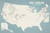 US Ski Resorts 24x36 Poster (Beige & Opal Blue)
