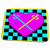 3dRose Checkerboard Sword Heart Design CMYK Cartoon - Dish Drying Mats (ddm-102364-1)